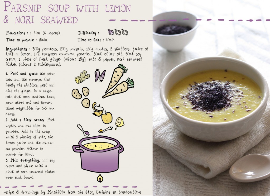 Parsnip soup with lemon and nori