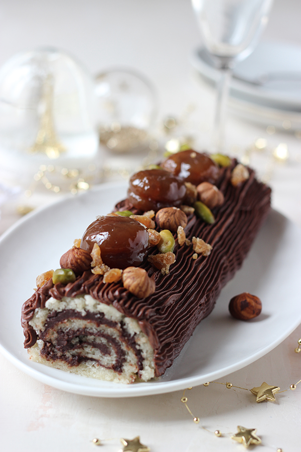 buche vegan chocolat marron